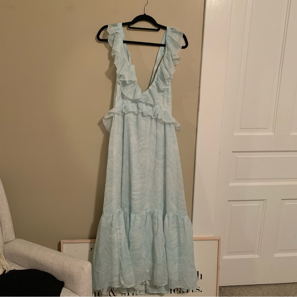 Abercrombie & Fitch Drama Ruffle Maxi Dress NWT Size XL Petite - Picture 4 of 12
